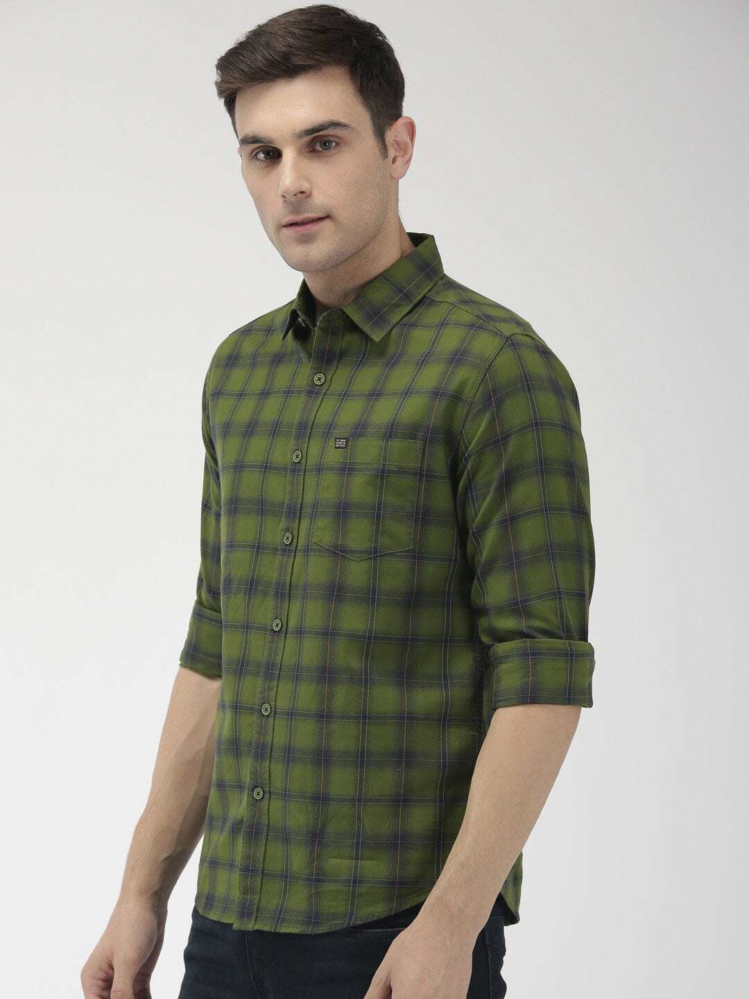 Shop Men Checked Casual Shirt Online.