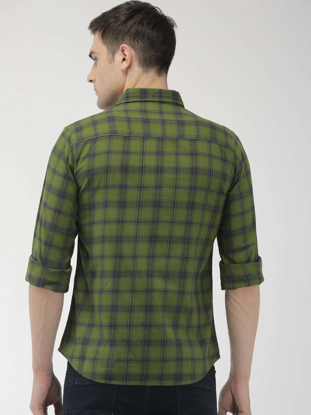 Shop Men Checked Casual Shirt Online.