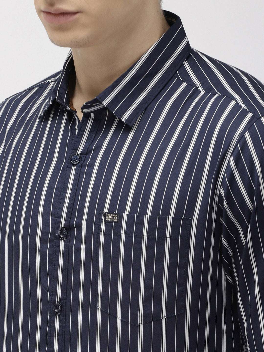 Shop Men's Striped Slim Fit Shirt Online.