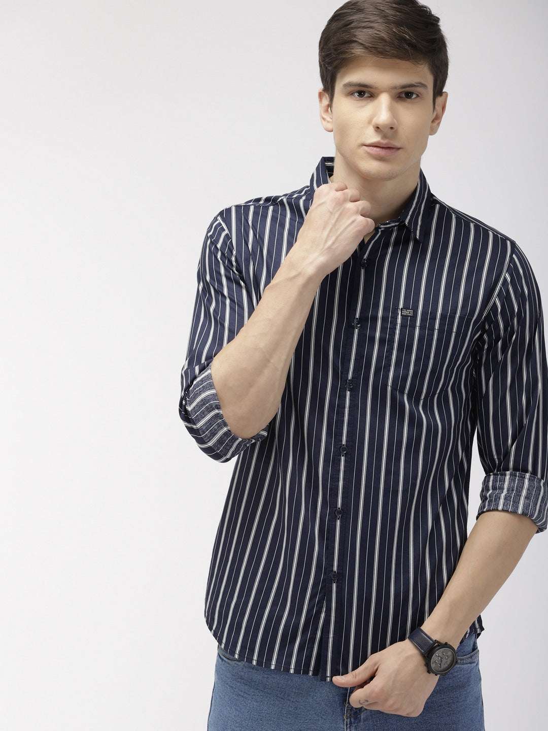 Shop Men's Striped Slim Fit Shirt Online.