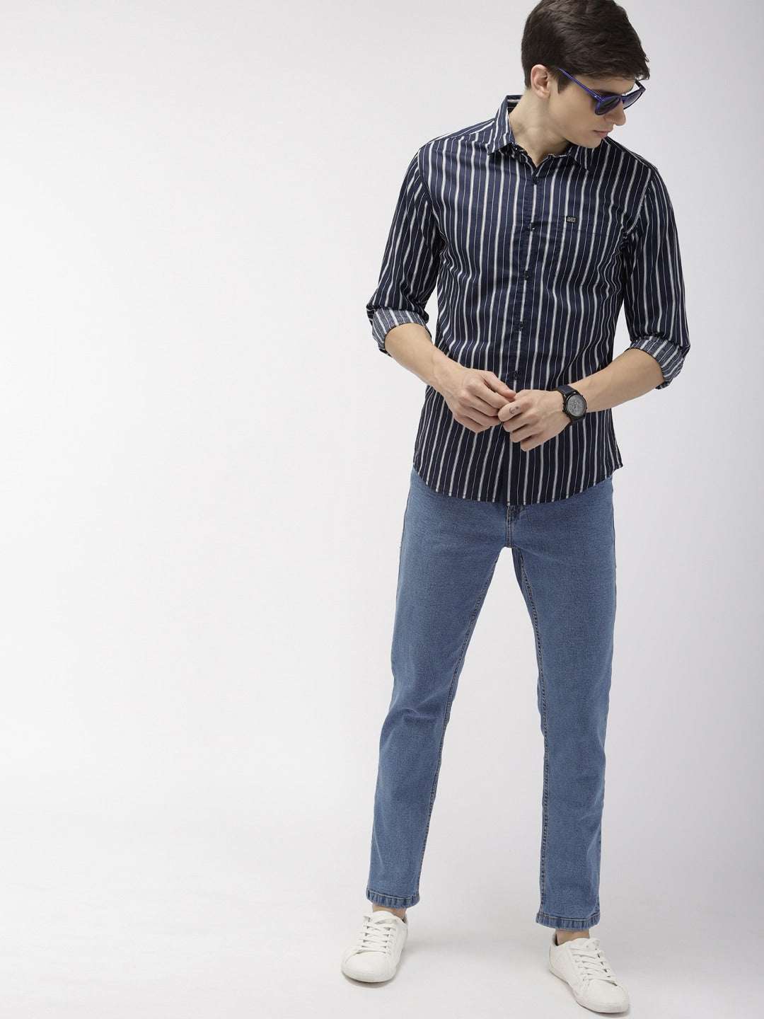 Shop Men's Striped Slim Fit Shirt Online.