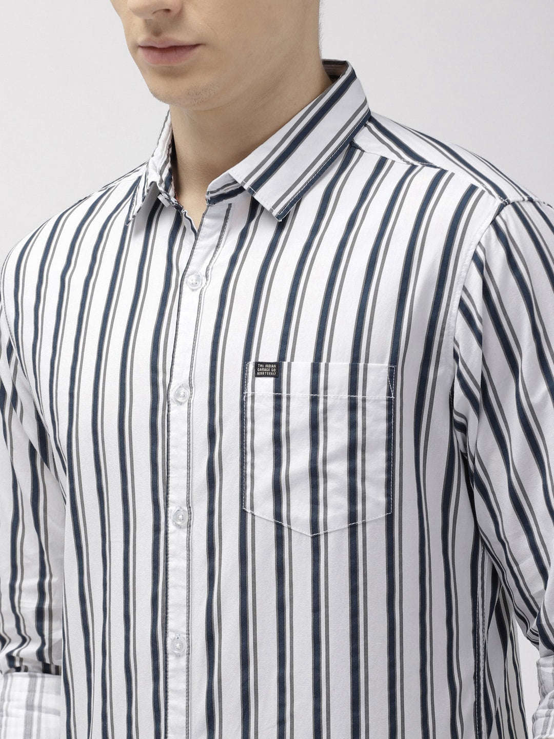 Shop Men's Striped Slim Fit Shirt Online.