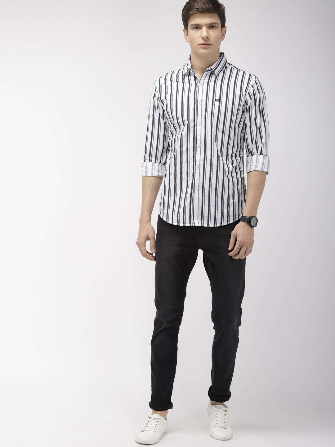 Shop Men's Striped Slim Fit Shirt Online.