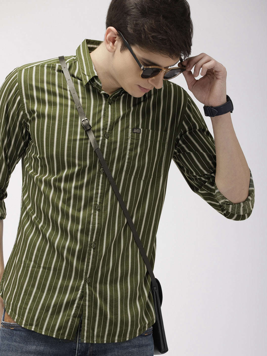 Shop Men's Striped Slim Fit Shirt Online.