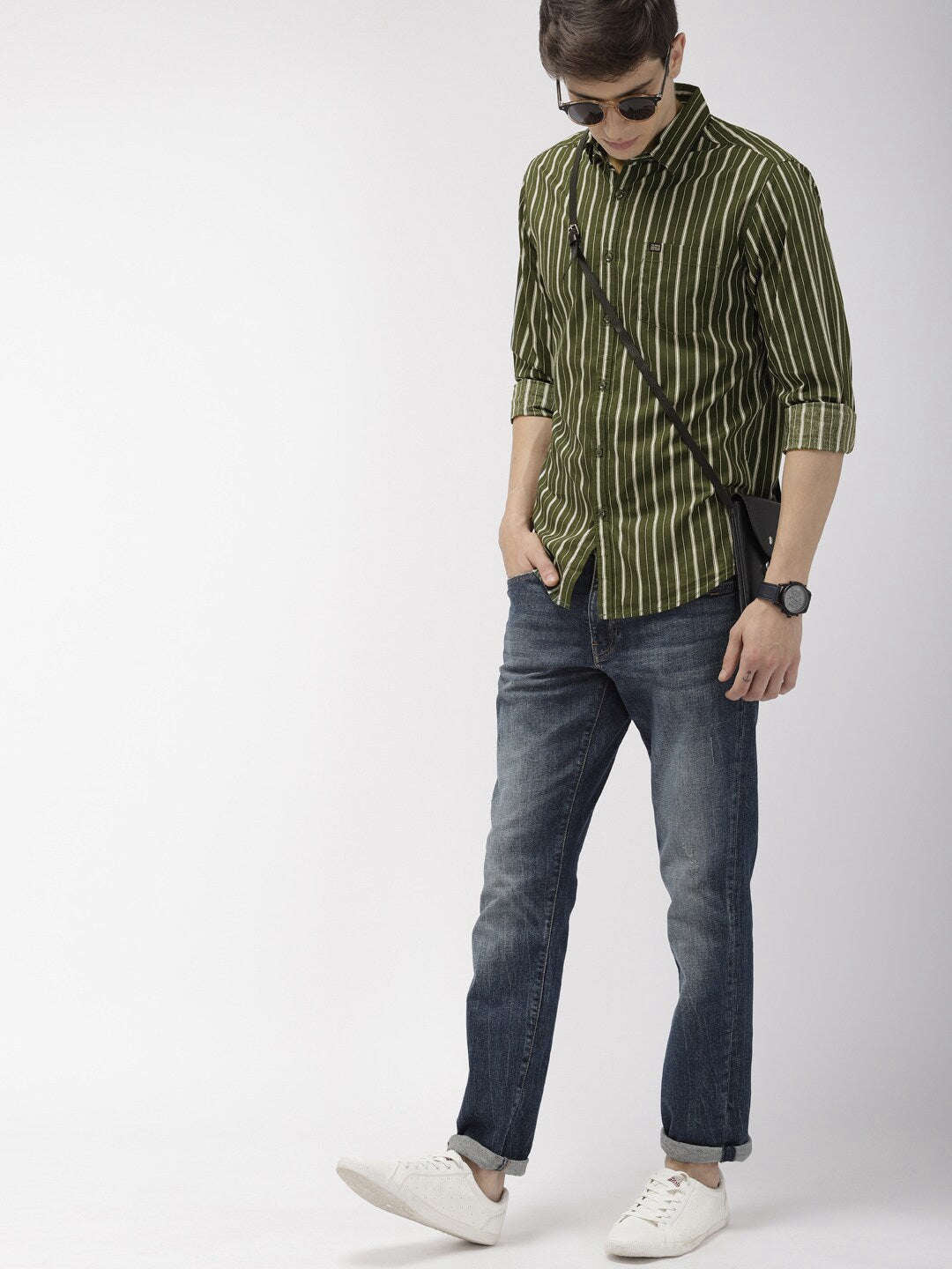 Shop Men's Striped Slim Fit Shirt Online.