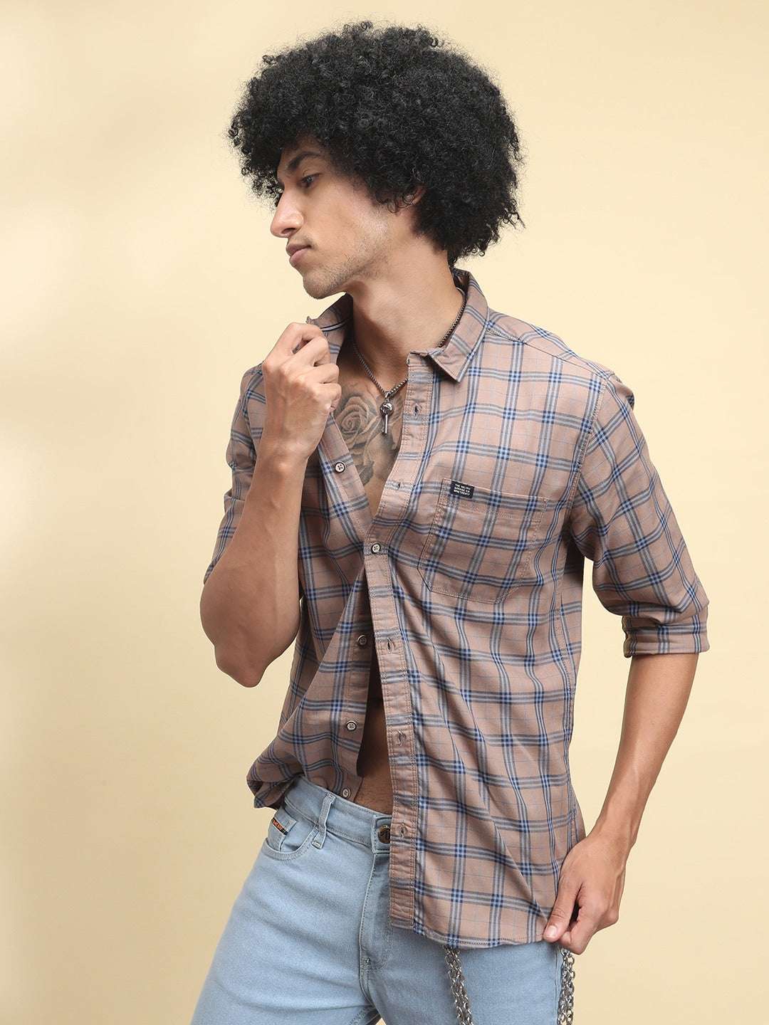 Shop Men Checked Shirt Online.