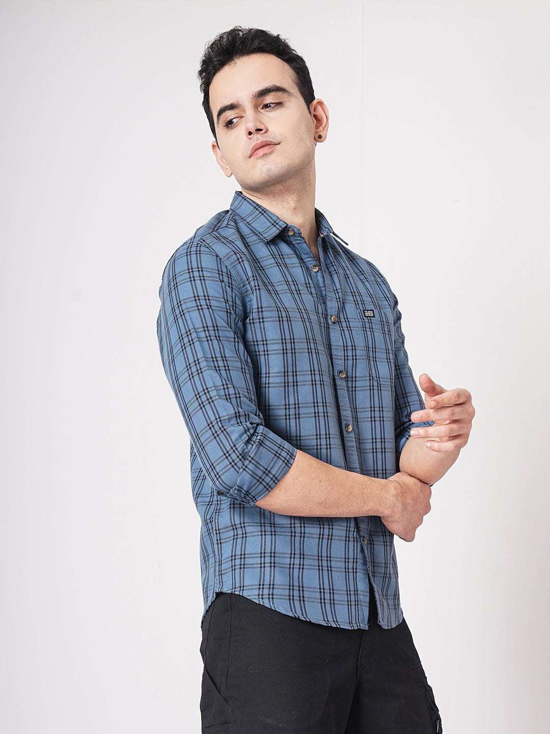 Shop Men's Checked Slim Fit Shirt Online.