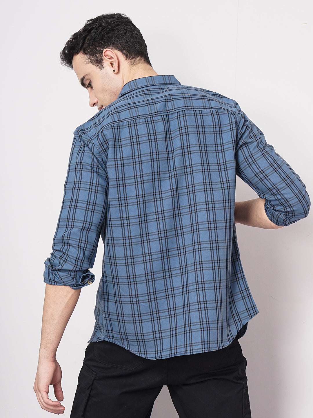 Shop Men's Checked Slim Fit Shirt Online.