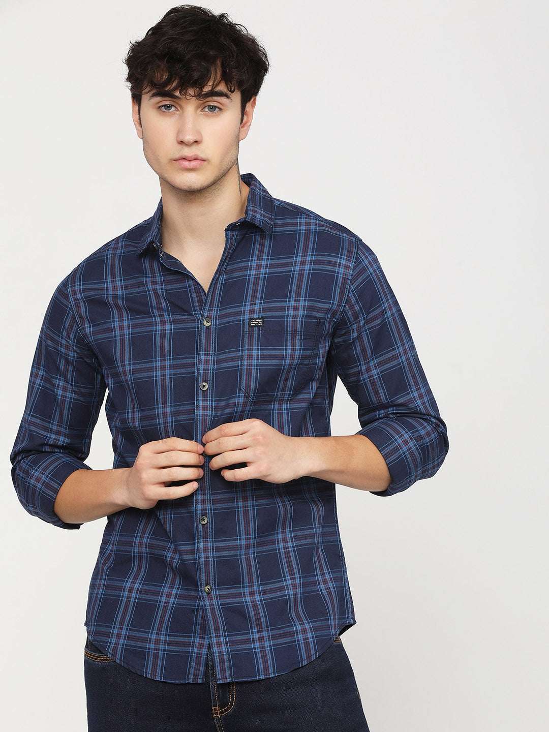 Shop Men Checked Shirt Online.