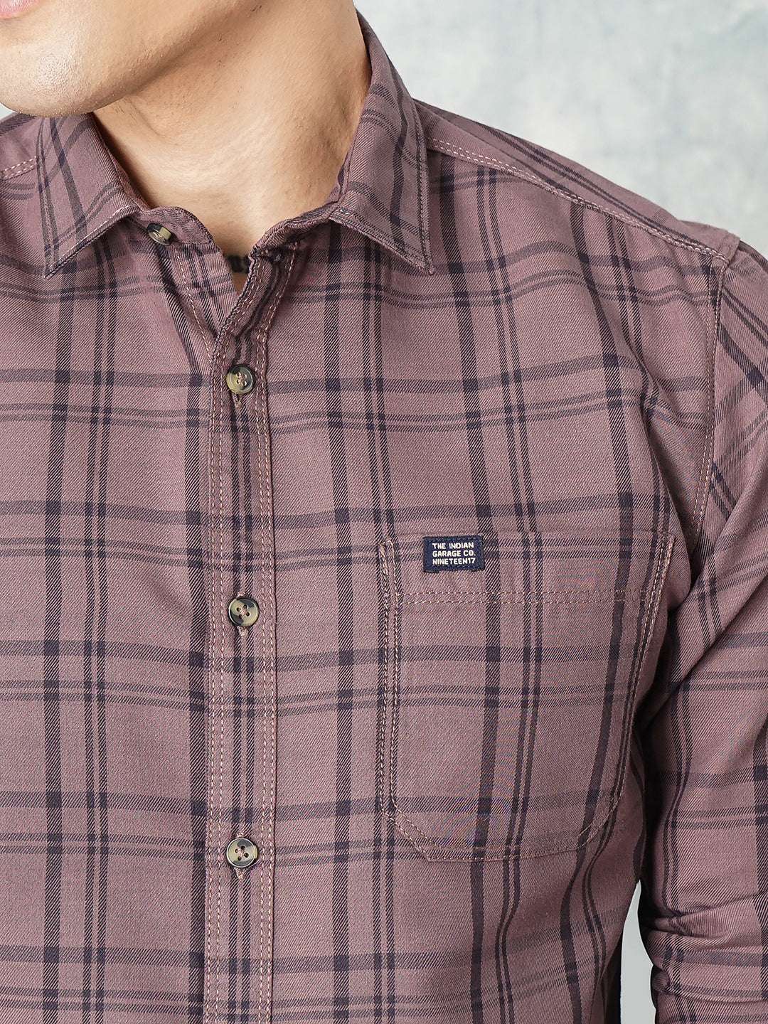 Shop Men's Checked Slim Fit Shirt Online.