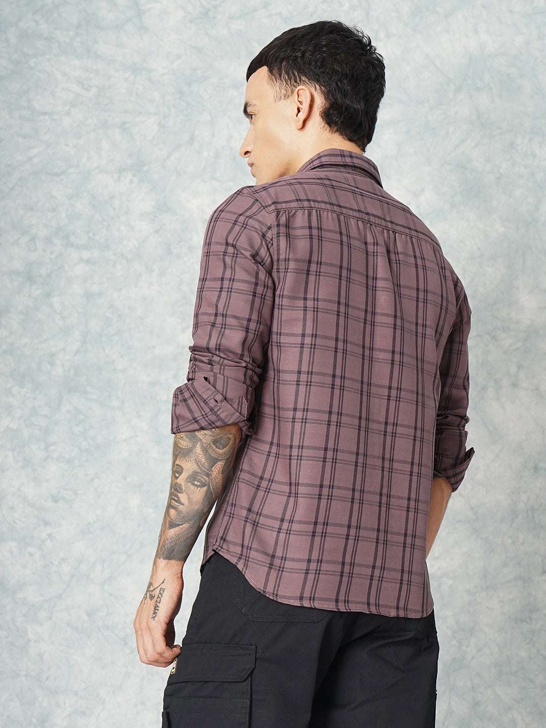 Shop Men's Checked Slim Fit Shirt Online.