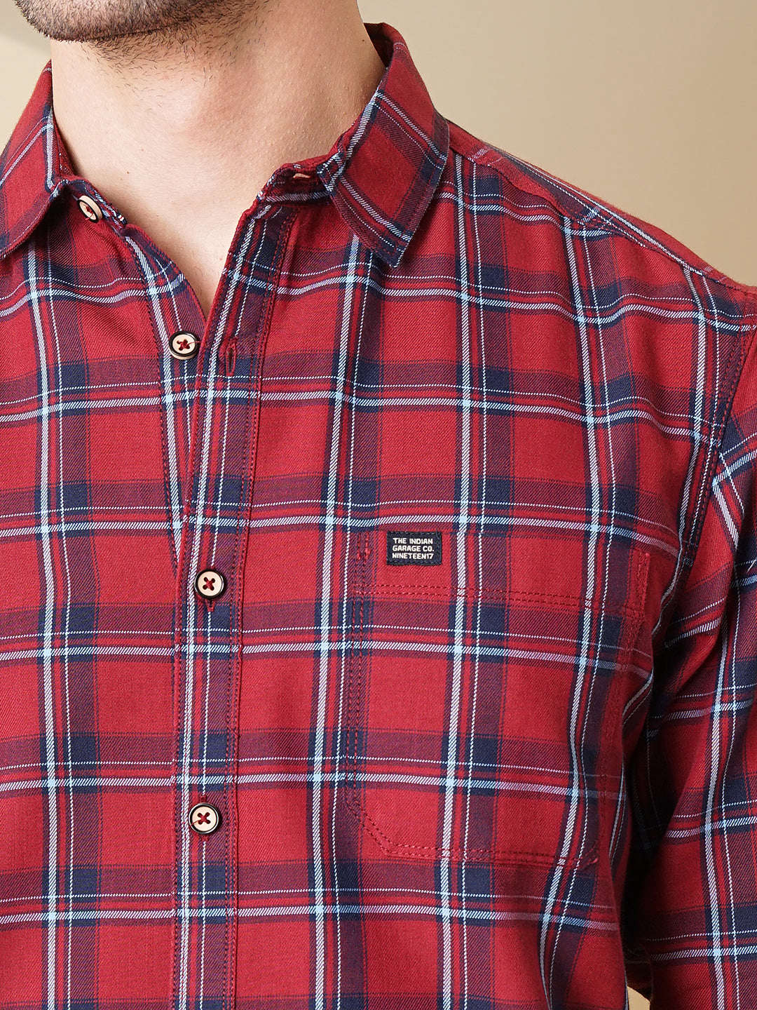 Shop Men's Checked Slim Fit Shirt Online.