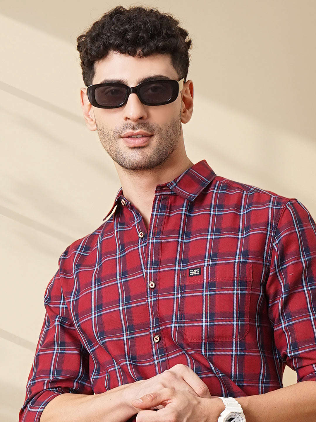 Shop Men's Checked Slim Fit Shirt Online.