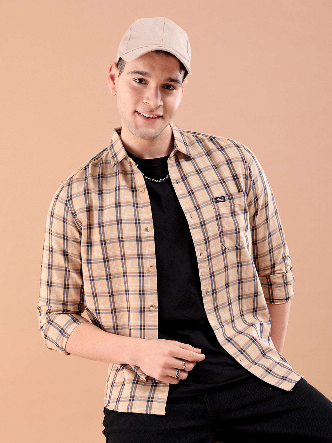 Shop Men's Checked Slim Fit Shirt Online.