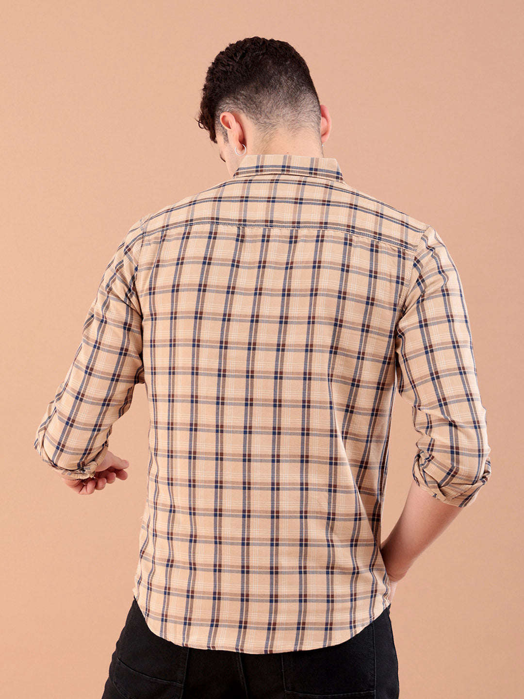 Shop Men's Checked Slim Fit Shirt Online.