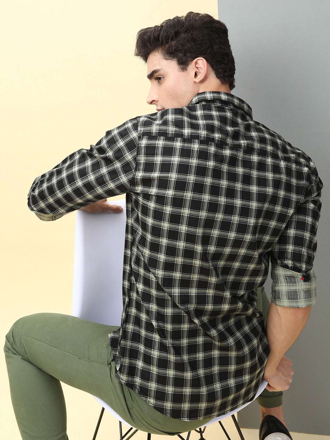 Shop Men's Checked Slim Fit Shirt Online.