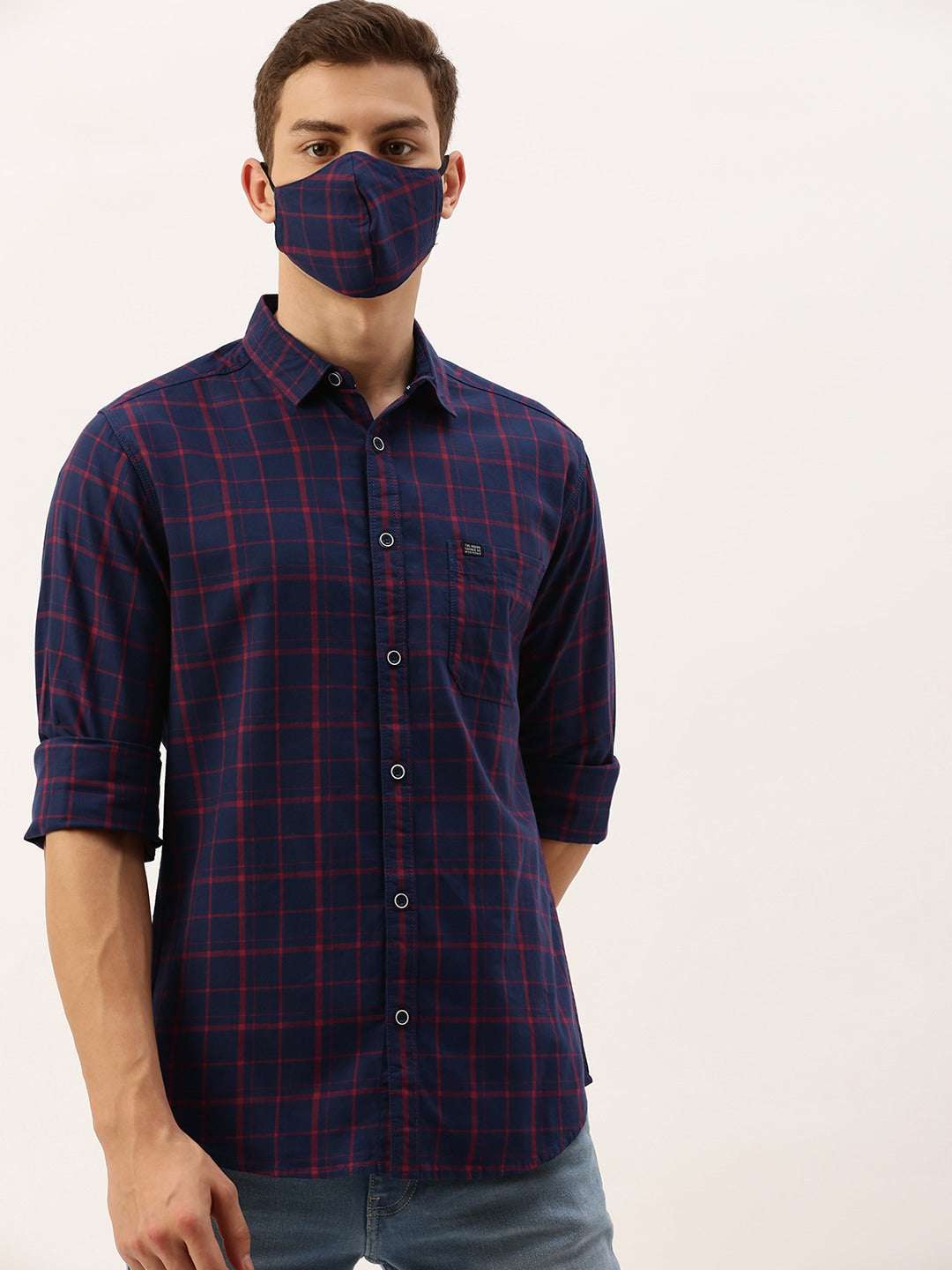 Shop Men's Checked Slim Fit Shirt Online.