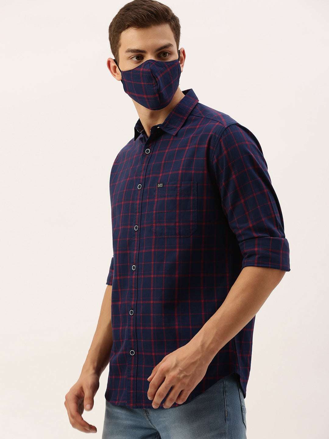 Shop Men's Checked Slim Fit Shirt Online.