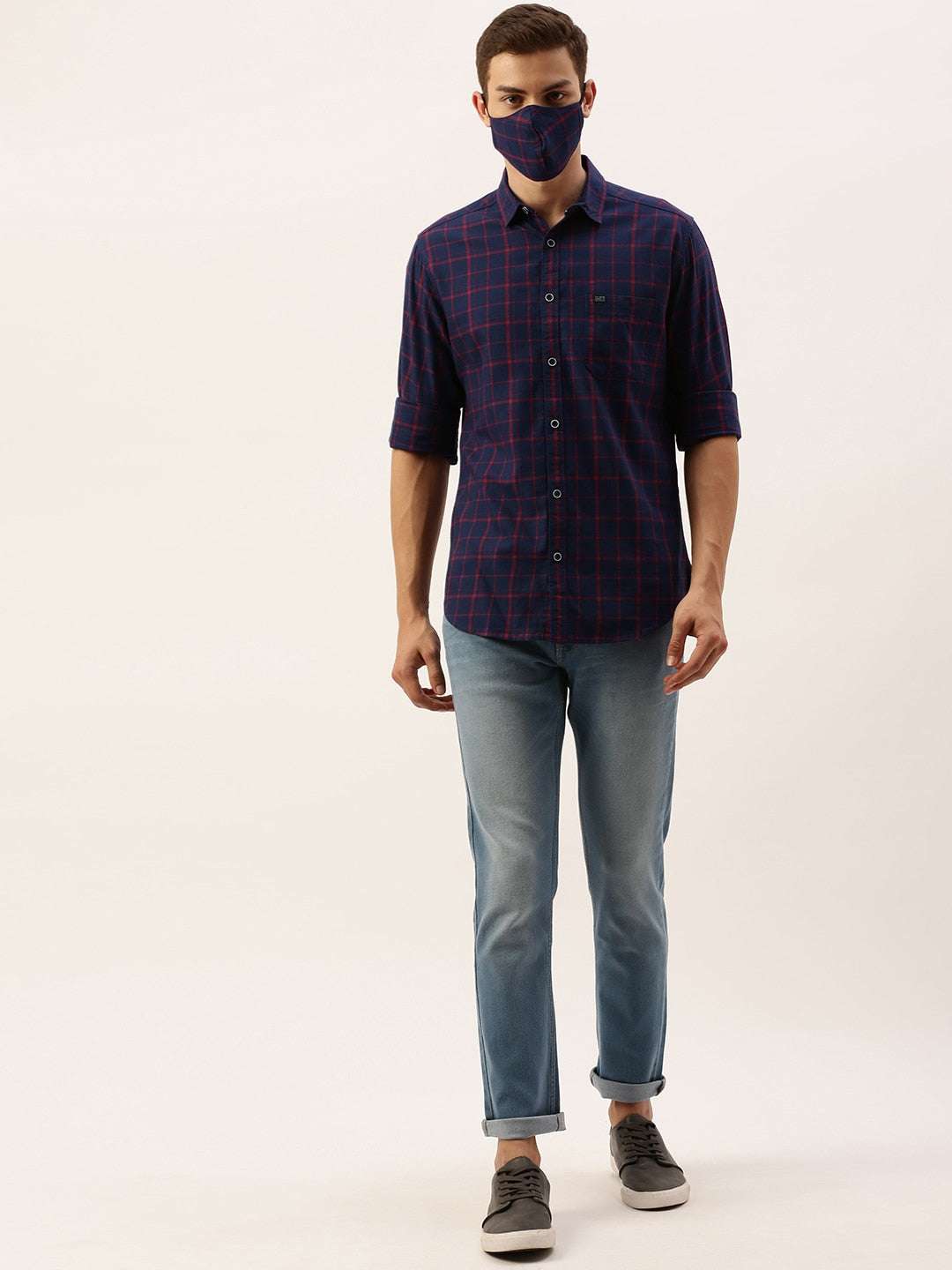 Shop Men's Checked Slim Fit Shirt Online.