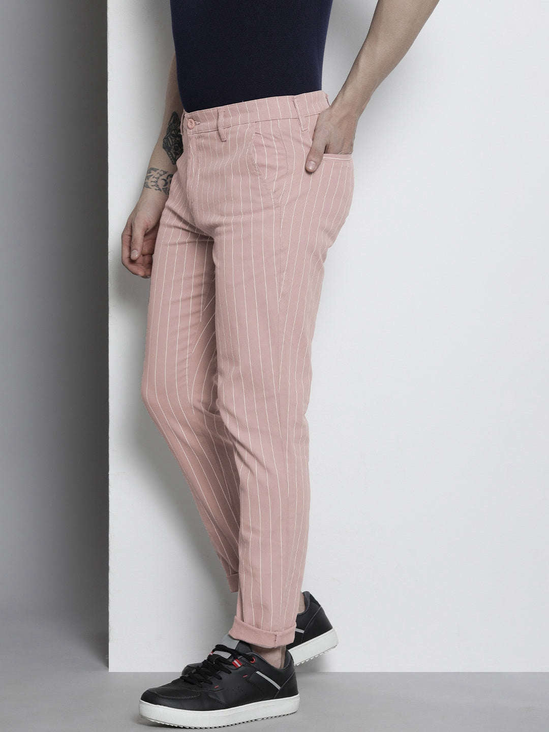 Shop Men Striped Chino Pants Online.