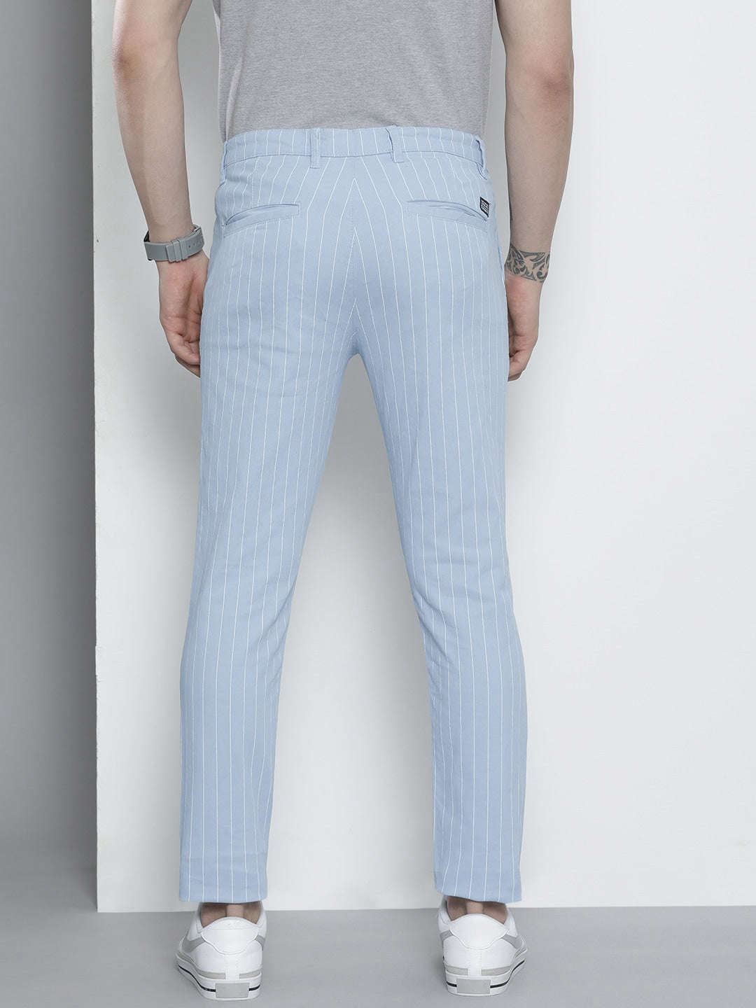 Shop Men Striped Chino Pants Online.