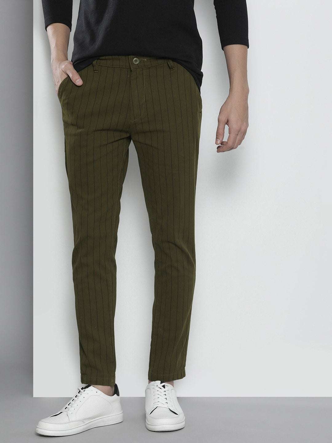 Shop Men Striped Chino Pants Online.