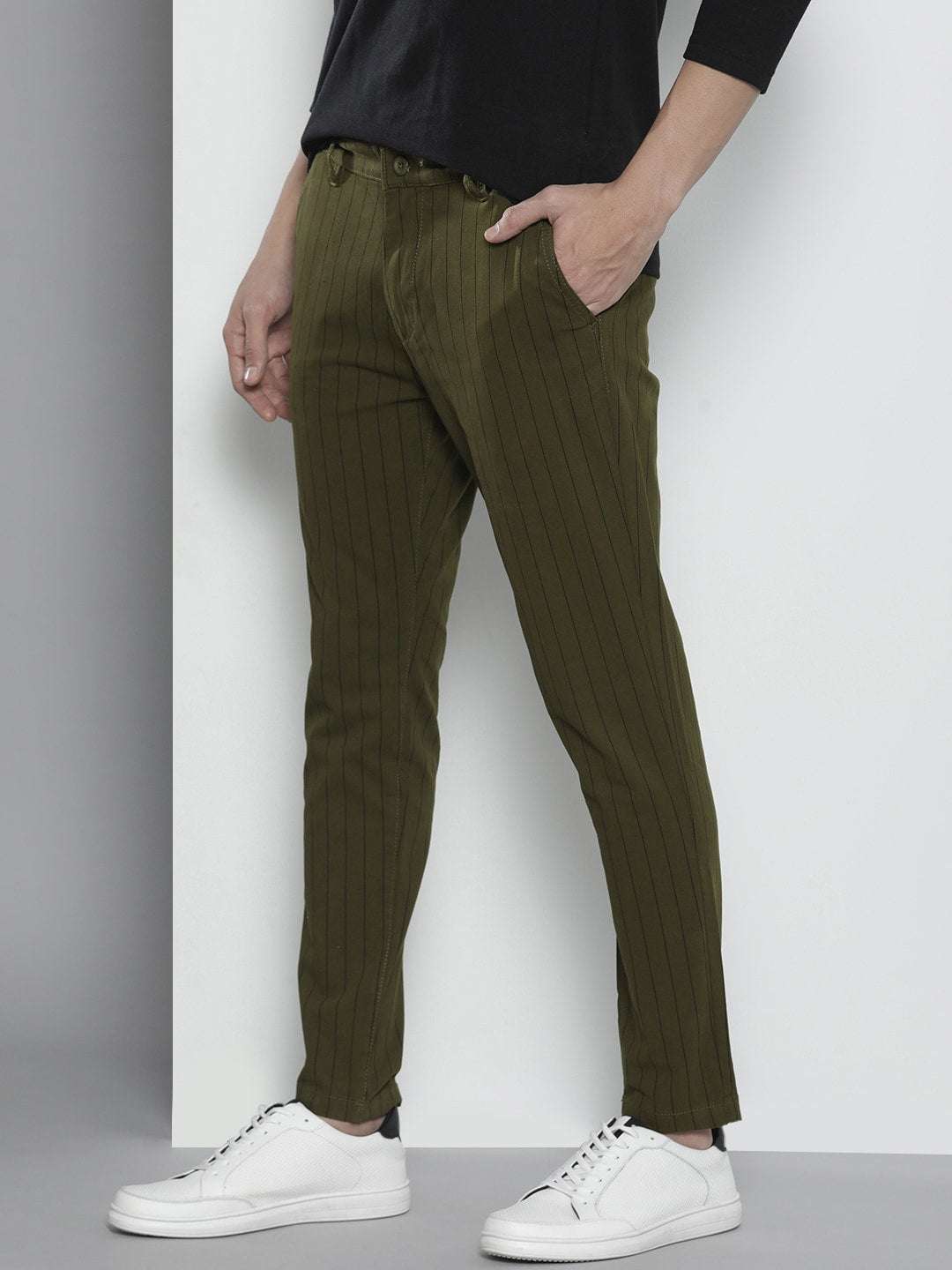 Shop Men Striped Chino Pants Online.