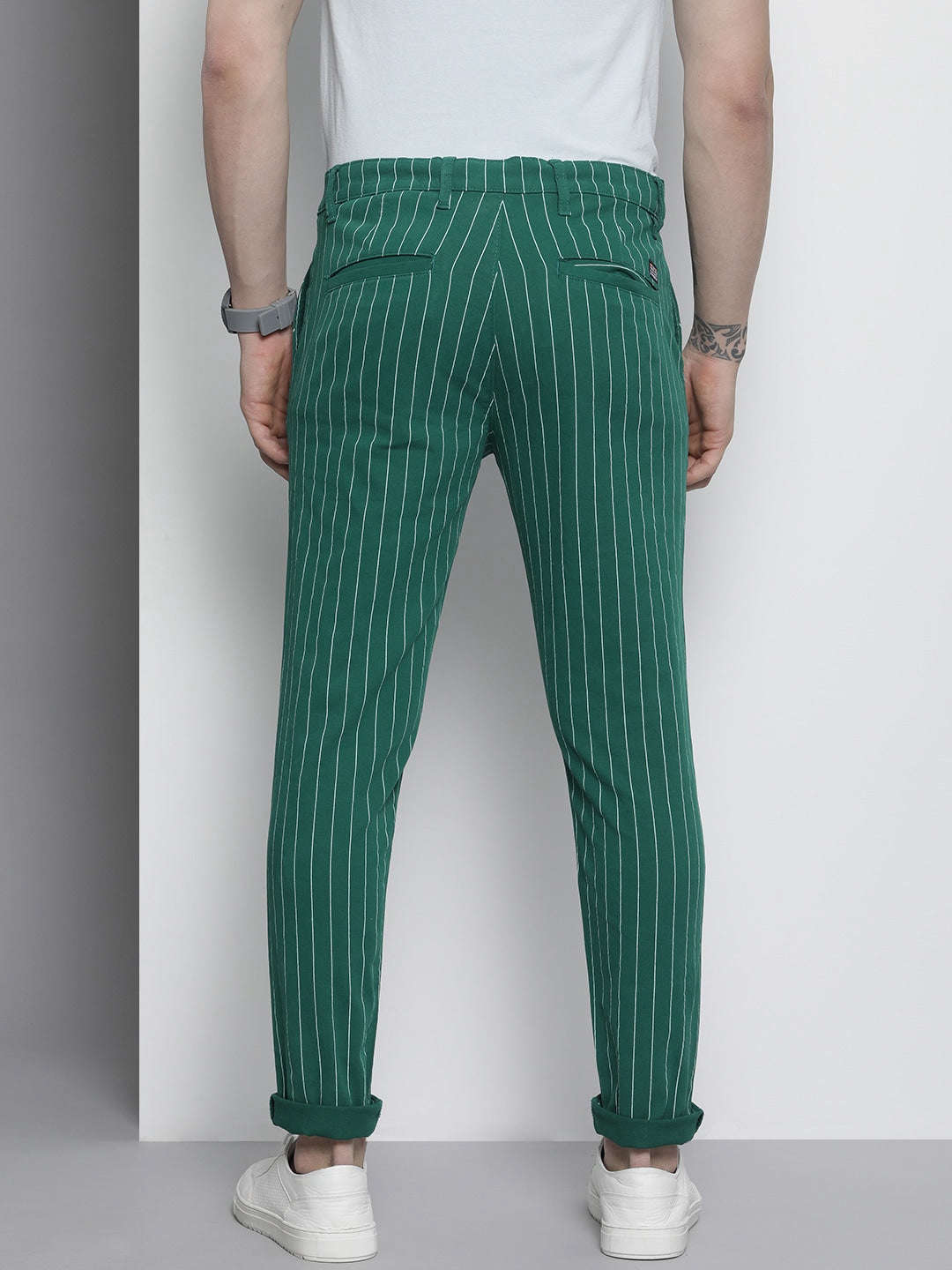 Shop Men Striped Chino Pants Online.