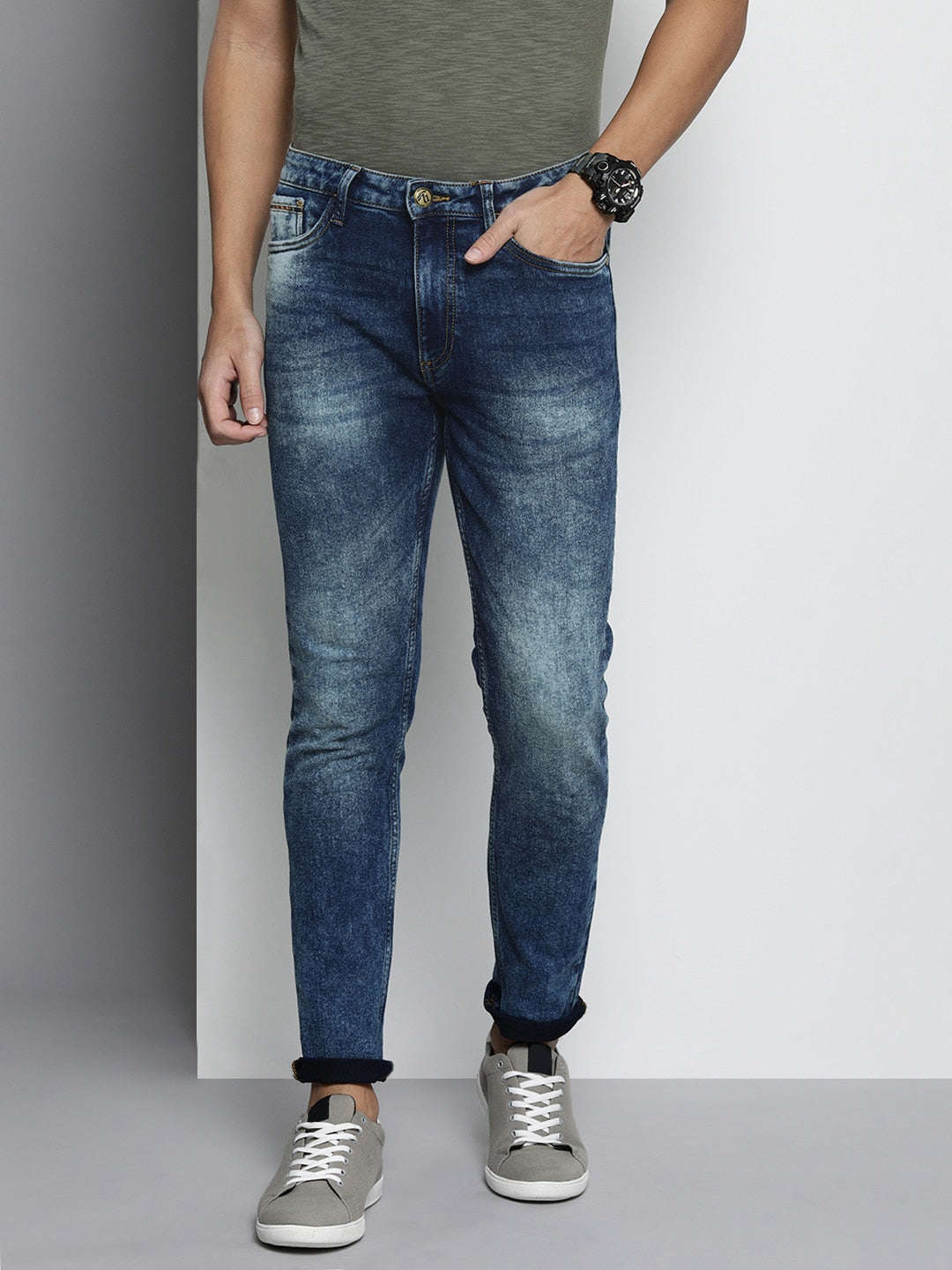 Shop Men Tie-Dye Denim Jeans Online.