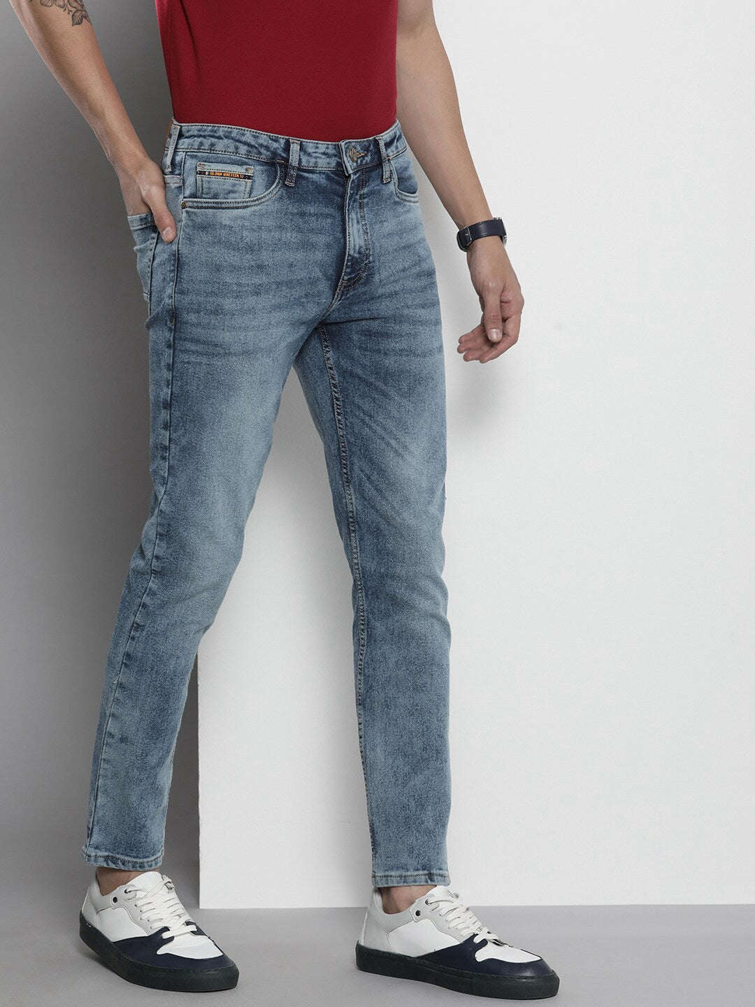 Shop Men Tie-Dye Denim Jeans Online.