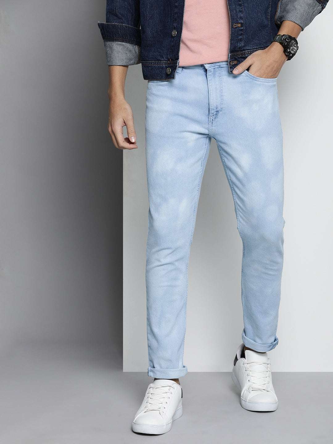 Shop Men Tie-Dye Slim Fit Jeans Online.