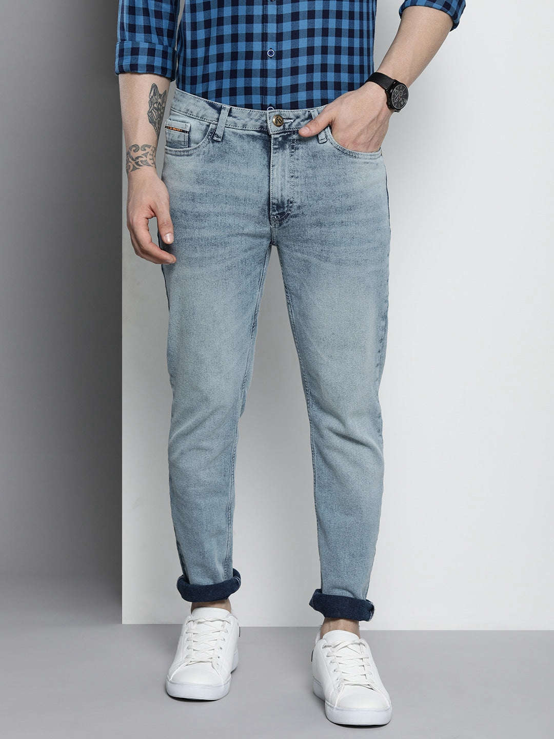 Shop Men Tie-Dye Denim Jeans Online.