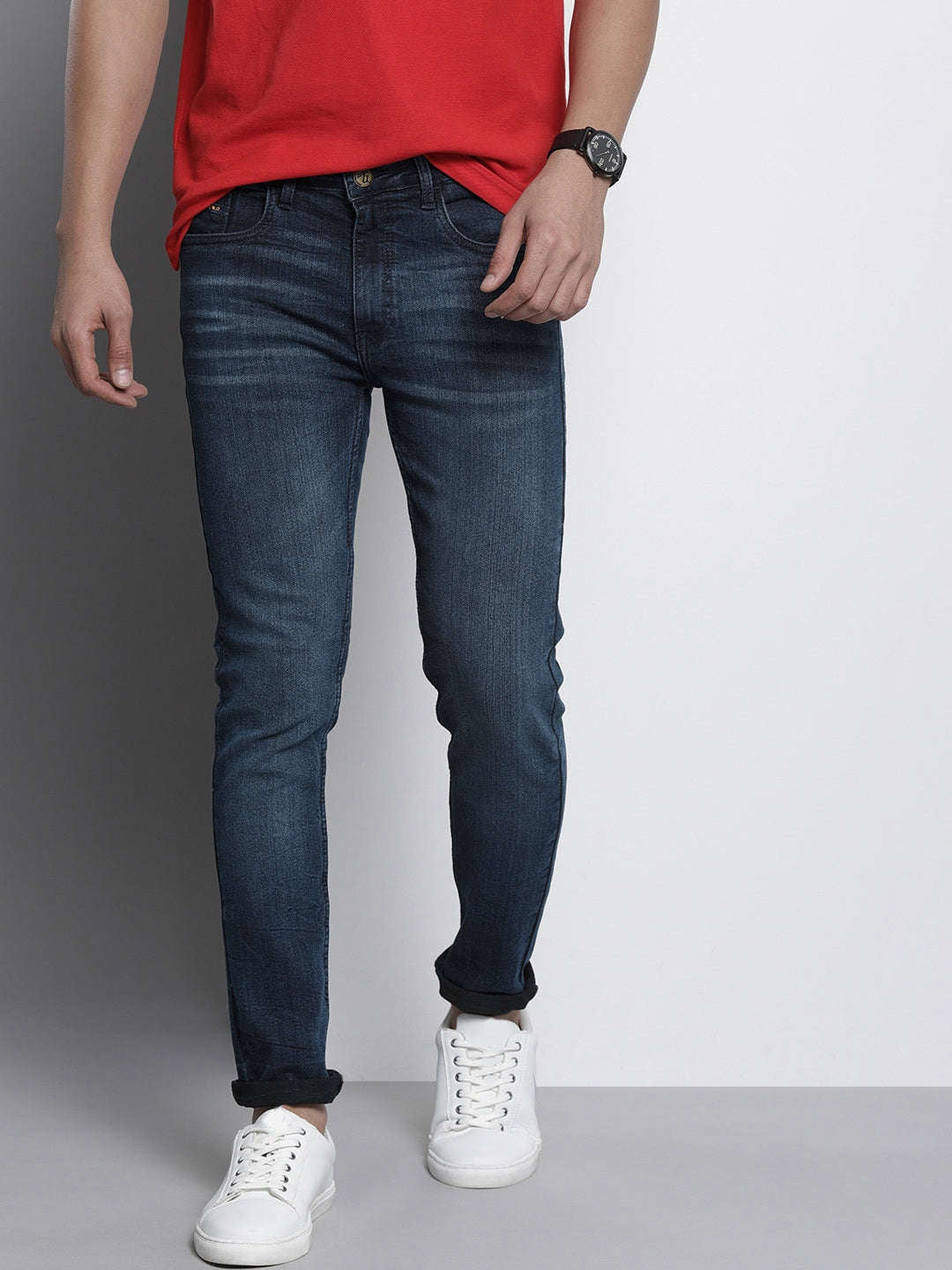 Shop Men Distress Skinny Fit Jeans Online.