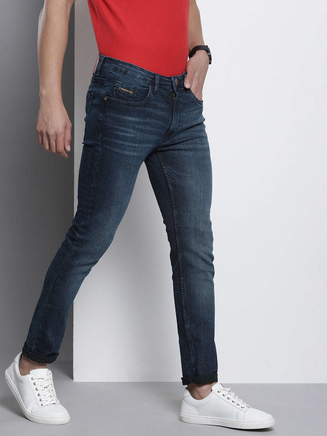 Shop Men Distress Skinny Fit Jeans Online.