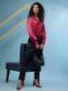 Shop Women Satin Lapel Collar Shirt Online.