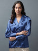 Shop Women Satin Lapel Collar Shirt Online.