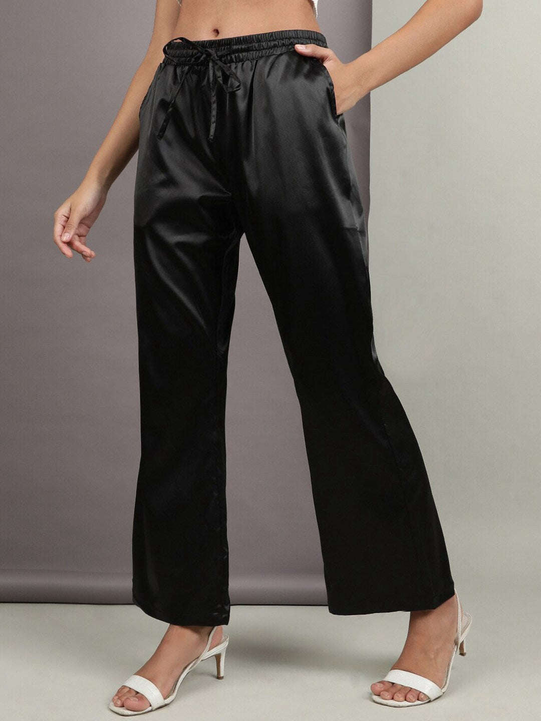 Shop Women Elasticated Satin Trouser Online.