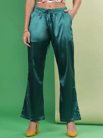 Shop Women Elasticated Satin Trouser Online.
