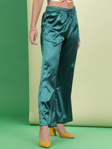 Shop Women Elasticated Satin Trouser Online.