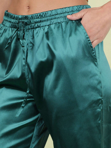 Shop Women Elasticated Satin Trouser Online.
