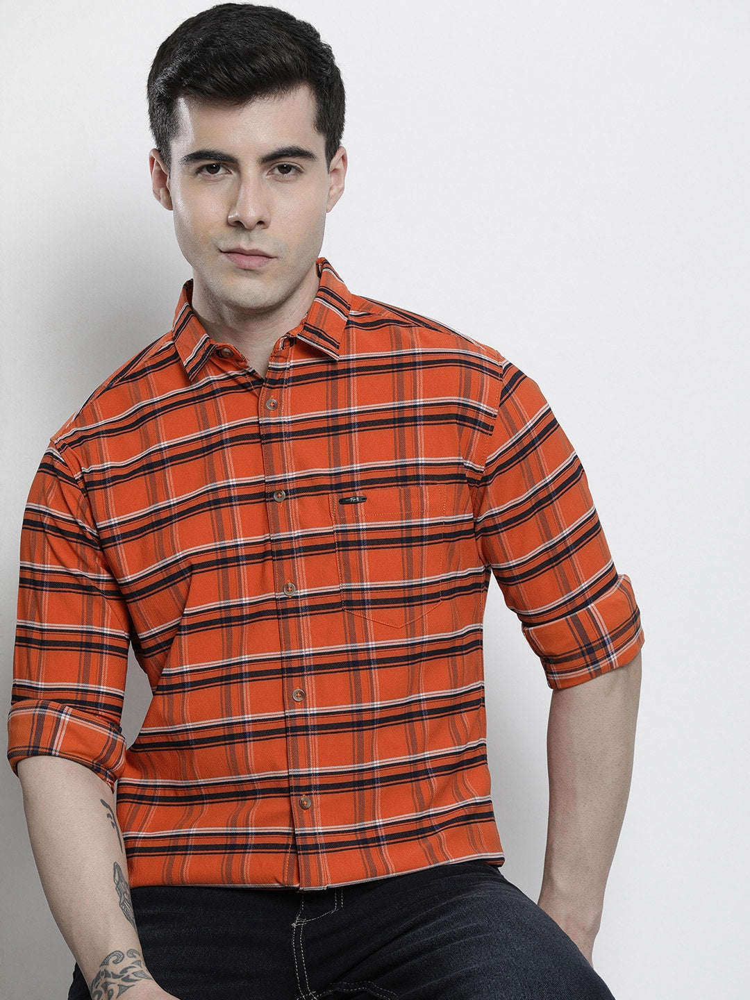 Shop Men Checked Shirt Online.