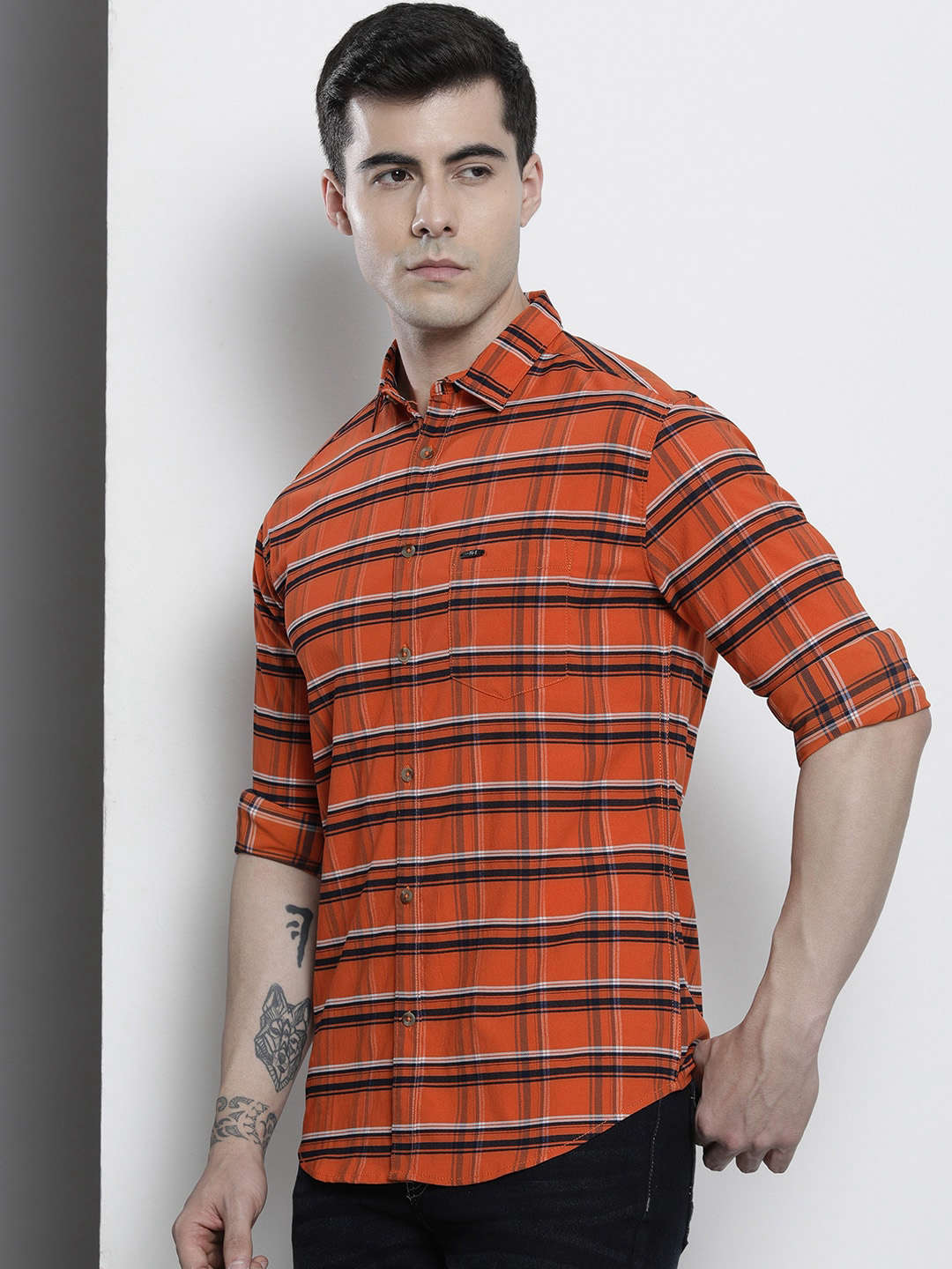 Shop Men Checked Shirt Online.