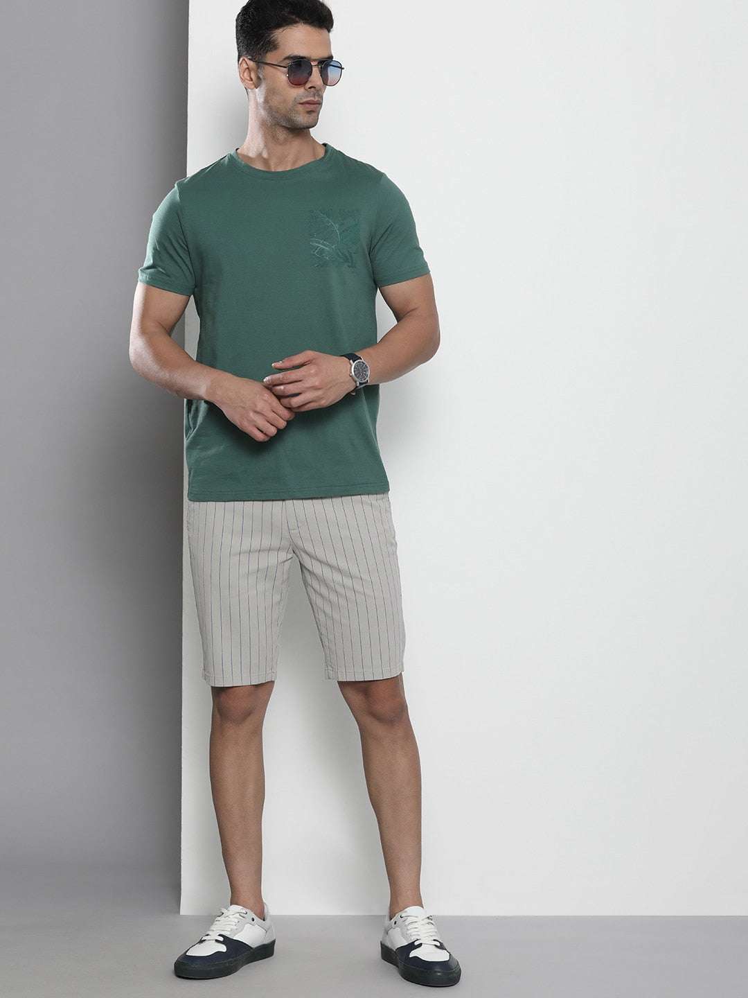 Shop Men Chino Striped Shorts Online.