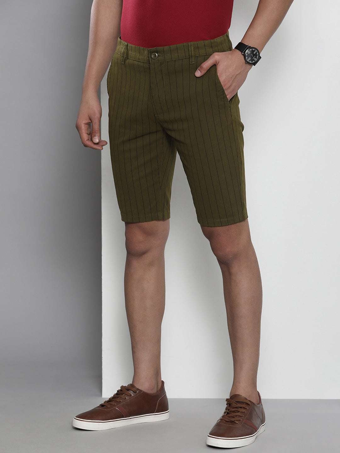 Shop Men Chino Striped Shorts Online.