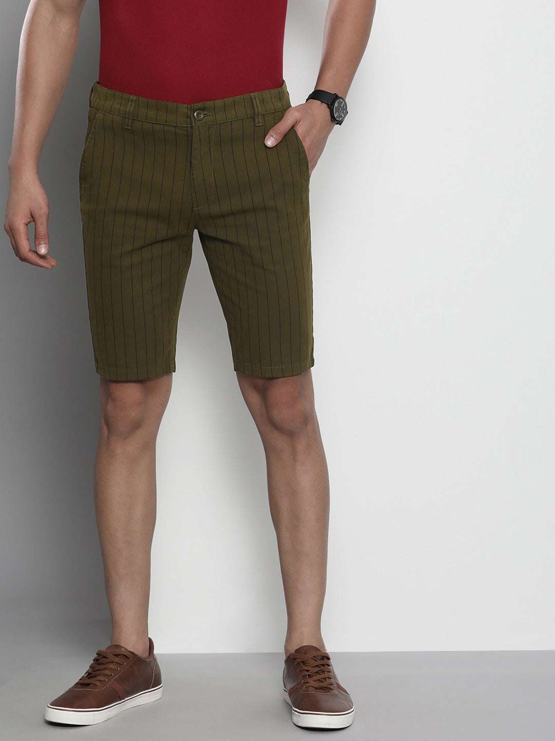 Shop Men Chino Striped Shorts Online.