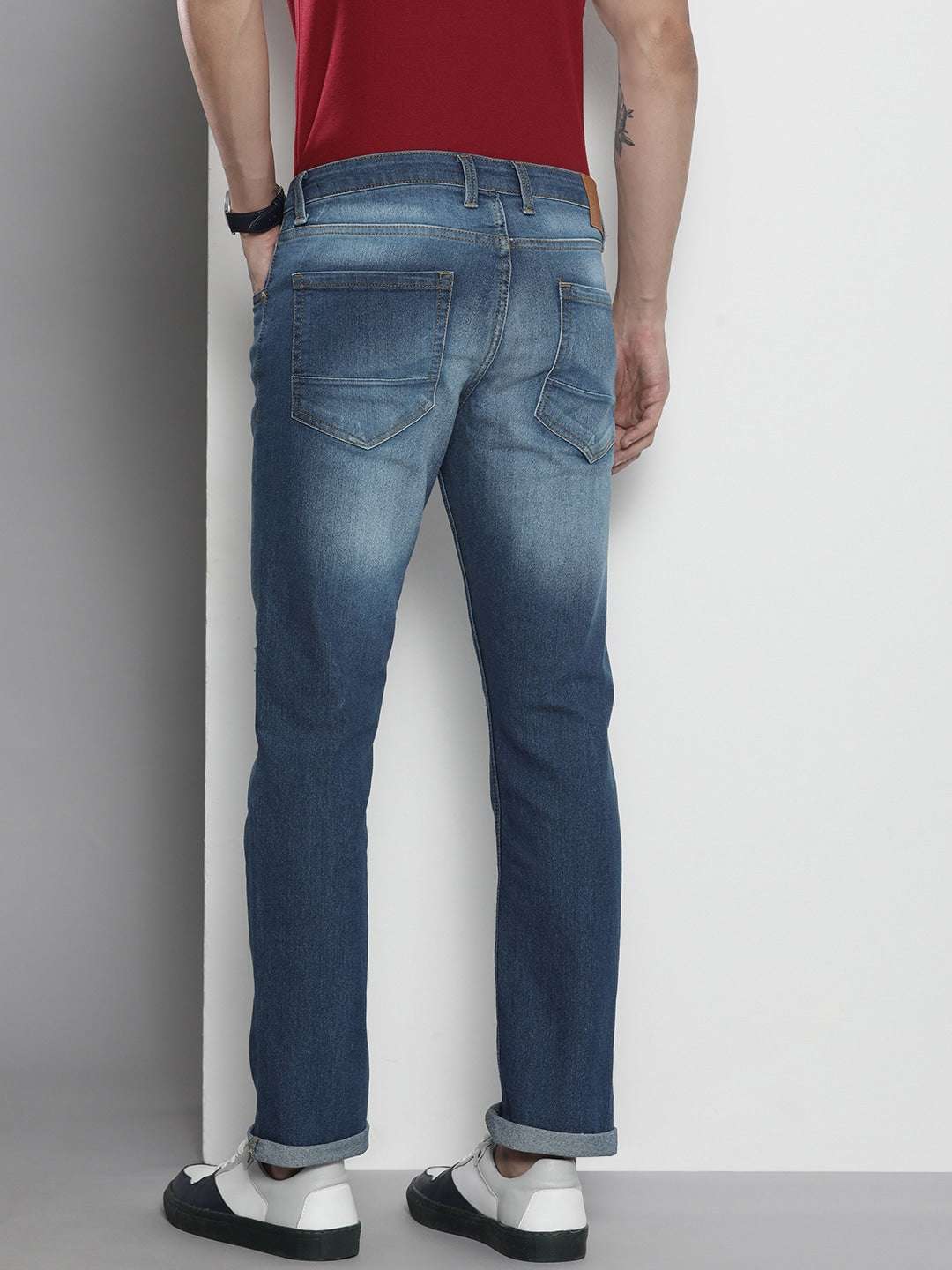 Shop Men Distressed Straight Jeans Online.