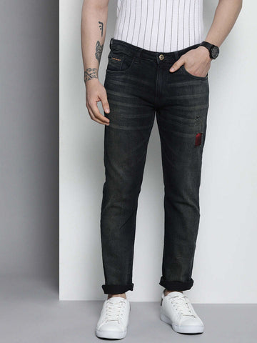 Shop Men Distressed Straight Jeans Online.