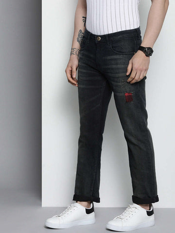 Shop Men Distressed Straight Jeans Online.