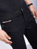 Men's Black Bootcut Solid Mid-Rise Stretchable Jeans