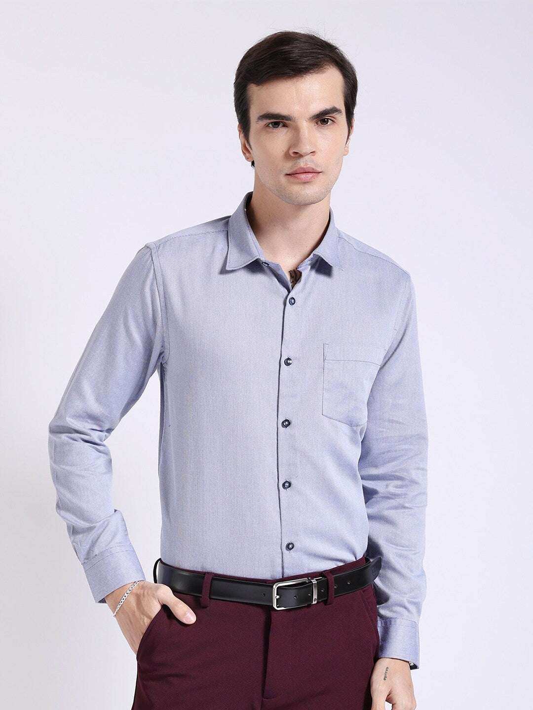 Shop Men Slim Fit Luxe Formal Shirt Online.